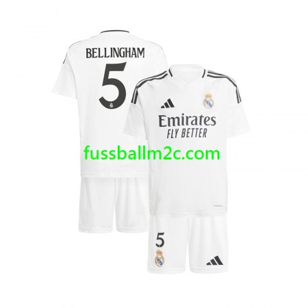 Fußballtrikots Real Madrid Jude Bellingham 5 Kinder Heim Trikotsatz 2024-2025
